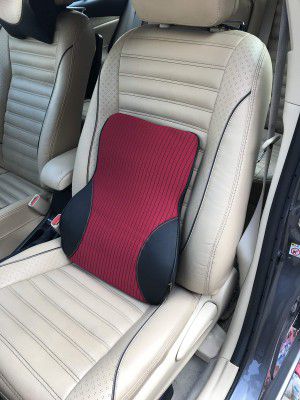 Oshotto Leatherite Finish Lumbar Support for Office Chair (Black, Red)