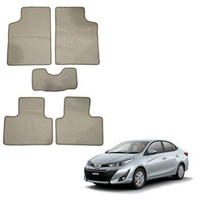 Oshotto/Matcon Carpet Foot mat Compatible with Toyota Yaris (Set of 5, Beige)