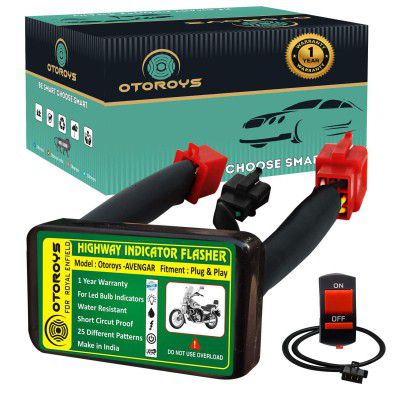 OTOROYS 1 Year Warranty Plug and Play Highway Indicator Flasher Hazard With 25 Flashing Pattern For (For Bajaj Avenger (All Models above 2018))