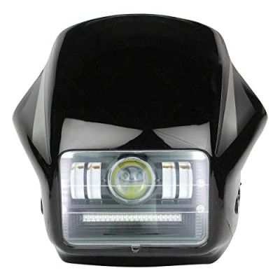 OTOROYS LED Headlight Hi/Low Beam With 3 Mode Red and Blue Flashing For Hero Splendor Plus, Splendor Pro, Splendor (Projector Headlights)