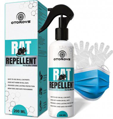 Otoroys Rat Repellent Spray for Cars, Bikes Home Office No Poisoning Natural Ingredients (200 ml)