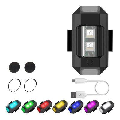 OTOROYS Smart Sight Bicycle Safety Signal Warning Motorcycle Helmets led LED Helmet Strip Light Aircraft Strobe Exterior (Multicolor) (1)