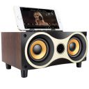 OUD® Premium Wooden Wireless Bluetooth Speakers 2 * 4W 360° Surround Sound,Enhanced Bass,Wireless Dual Pairing,Built-in Mic FM Radio USB SD Card Party Bluetooth Speaker with Mobile Holder 1200mAH...