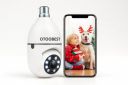 Outdoor Security Camera, WiFi PTZ Dome Camera with Night Vision, Mobile App Control, White (Bulb-Camera)...