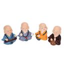 Outgeek Little Monk Buddha Figurine 4PCS Resin Decorative Auto Dashboard Car Ornaments Showpiece Home Desk Shelf Office Room Decor Collectible Art...