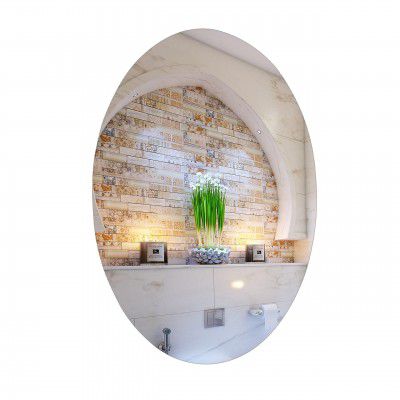 Oval Shape Wall Sticker Mirror (Non-Glass) Unbreakable Plastic Sheet for Bathroom