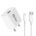 OVISTA 2.1 A Mobile Charger with Detachable Cable Output = 5v=2.8Amp (White, Cable Included)...