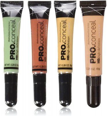 Ovking HD Pro Conceal (Concealer) dissimulateur/ Corrector (Pack of 4, Green, Beige, Orange, Yellow)