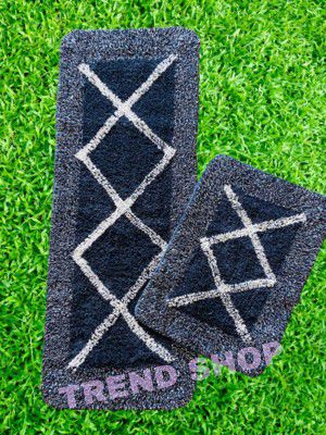OWN™ Shop Hot Thread Kitchen Floor Mat & Runner with Anti Skid Backing, 17x47 & 16x24 inhc (Zigzag)