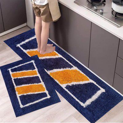 OWN™ Shop Hot Thread Kitchen Floor Mat & Runner with Anti Skid Backing, 17x47 & 16x24 inhcs Yellow Window