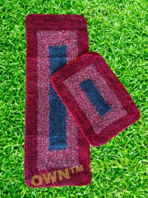 OWN™ Shop Hot Thread Kitchen Floor Mat & Runner with Anti Skid Backing, 17x47 & 16x24 inhc (RED Box)