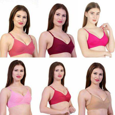 oxbeery  Pack of 6 Women Full Coverage Non Padded Bra  (Multicolor)