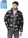 oxolloxo Men Animal Print Zip Lined Long Sleeve Reversible Quilted Jacket...