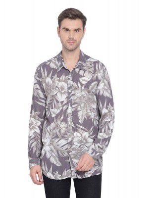 oxolloxo Men Printed Long Sleeve Polo Neck Regular Shirt