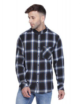 oxolloxo Slassic Black Brush Check Men Shirt