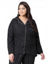 oxolloxo Women Plus Size Button Detailed Long sleeveOpen Collar Relaxed Nightwear Shirt...