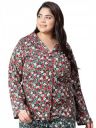 oxolloxo Women Plus Size Button Detailed Long sleeveOpen Collar Relaxed Nightwear Shirt...