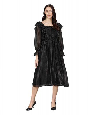 oxolloxo Women Polyester A-Line Regular Sleeves Party Dress