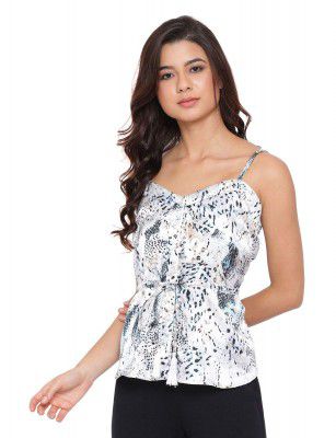oxolloxo Women Solid Sleeveless Spaghetti Neck Regular Nightwear Top