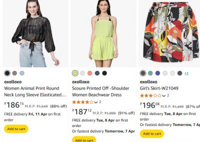 Amazon : Upto 91% Off On Oxolloxo Women's Clothing