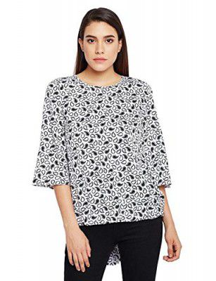 oxolloxo Women's Round Neck Polyester Short Sleeve Printed Top