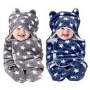 OYO BABY Baby Blankets New Born Babies | Super Soft Baby Sleeping Bag for Baby (78cm x 68cm, 0-6 Months, Fleece, Skin Friendly, Stars Dark Blue, Grey)...