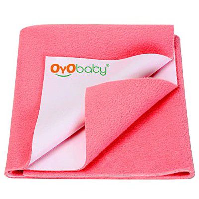 OYO BABY - Baby Dry Sheet for New Born Babies | Infant Waterproof Bed Protector Sheet for Baby | Mattress Pads (Small - (70cm X 50cm), Coral)