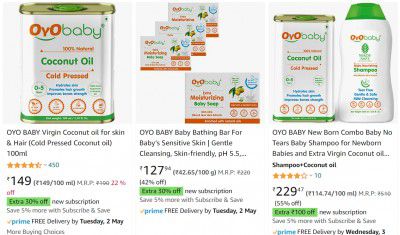 OYO BABY Care Product Minimum 40% Off + Extra 30% off Via coupon