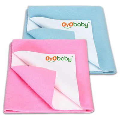 OYO BABY Extra Absorbent Waterproof Baby Dry Sheet Small Size (70x50cm) – Pack of 2