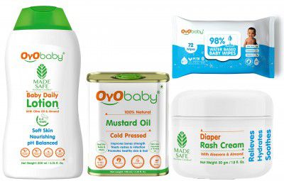 OYO BABY Gift for Baby Girl & Boy 4 Skin and Hair Care Baby Products