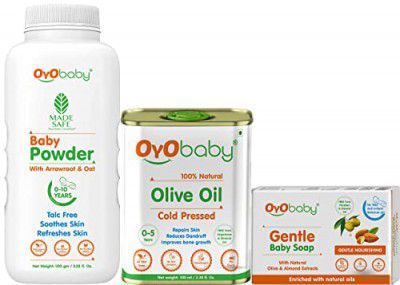 OYO BABY Gift for New Born Baby Boy & Girl 3 Skin and Hair Care Baby Products
