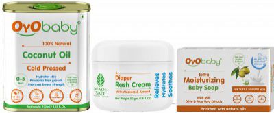 OYO BABY Kit for New Born Baby Boy & Girl 3 Skin and Hair Care Baby Products