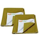 OYO BABY Reuseable Waterproof Dry Sheet for New Toddler Infant Baby | Extra Absorbent Quick Dry Sheet | Instadry Anti-Piling Fleece Baby Bed Protector Sheet | Pack of 2 (Small - 70 cm x 50 cm), Gold...