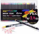 Oytra Brush Pen Set of 24 Shades for Calligraphy Water Color Art Supplies Sketch Pens for Painting Coloring Journaling Drawing Mandala Doodle Craft for Artists Professionals Adults...