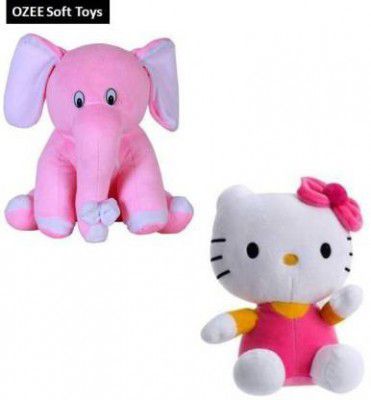 OZEE Budget Combo Of 2 ( Elephant and Kitty) Soft Toy