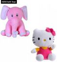 OZEE Budget Combo Of 2 ( Elephant and Kitty) Soft Toy...
