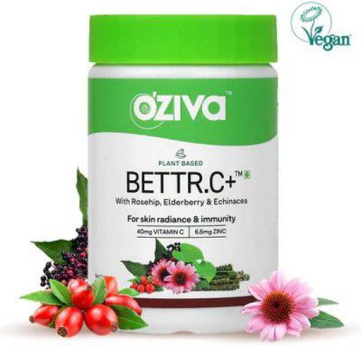 OZiva Bettr.C+ (Plant-Based Vitamin C with Zinc,Rosehip, Amla) for Advanced Immunity (60 No)