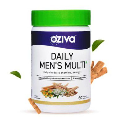 OZiva Daily Men’s Multi Tablets - 60 Veg Tablets (Multivitamin for Men with Ashwagandha, Akarkara & Choline) for Daily Stamina, Energy & Immunity