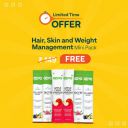 OZiva Hair, Skin & Weight Management Mini Pack ( Biotin, Collagen & Apple Cider Vinegar), 6 Sachets, 24g...