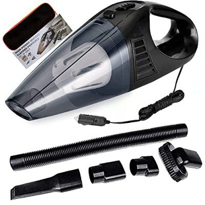 Ozoy Car Vacuum Cleaner Portable & Corded High Power Vaccum Cleaner for Car Cleaning DC 12V, 120W 5.5 KPA (CAR Vacuum OZOY Black Glass-JY-1)