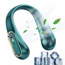 Ozoy Powerful Rechargeable Table Fan with LED Light for Home, Office Desk, High Speed, Table Fan For Kitchen (D03-NECK FAN-GREEN)...