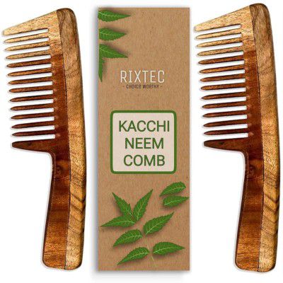 PACK OF 02 Neem Comb, Wooden Comb | Hair Growth, Hairfall