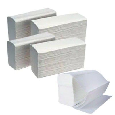 Pack of 1 set of White plain M fold tissue paper for pg,guest house,hotel100 pieces