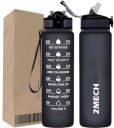 Pack of 1 Water Bottle with Straw Time Marker Motivational Bottles 1000 ml Bottle Plastic...
