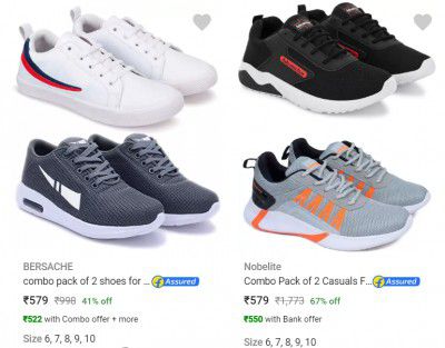 Pack of 2 Casual Shoes @ Flat ₹579