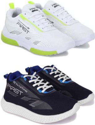 Pack Of 2 | DRACKFOOT Running Shoes For Men (White, Blue)