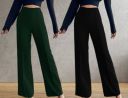[ Pack of 2 ] Kintu Parantu Women Regular Fit Green, Black Polyester Trousers...
