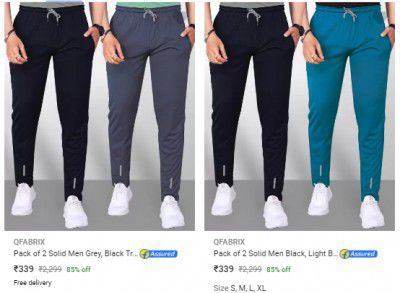 Pack of 2 Men's Track Pants @ Flat ₹339