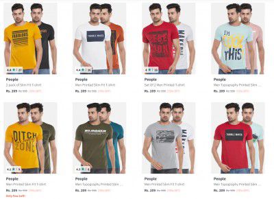 [Pack of 2] People Men's Tshirt @ ₹209