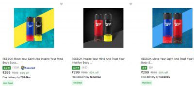 [Pack Of 2 ] REEBOK Body Spray Starts at Rs 299